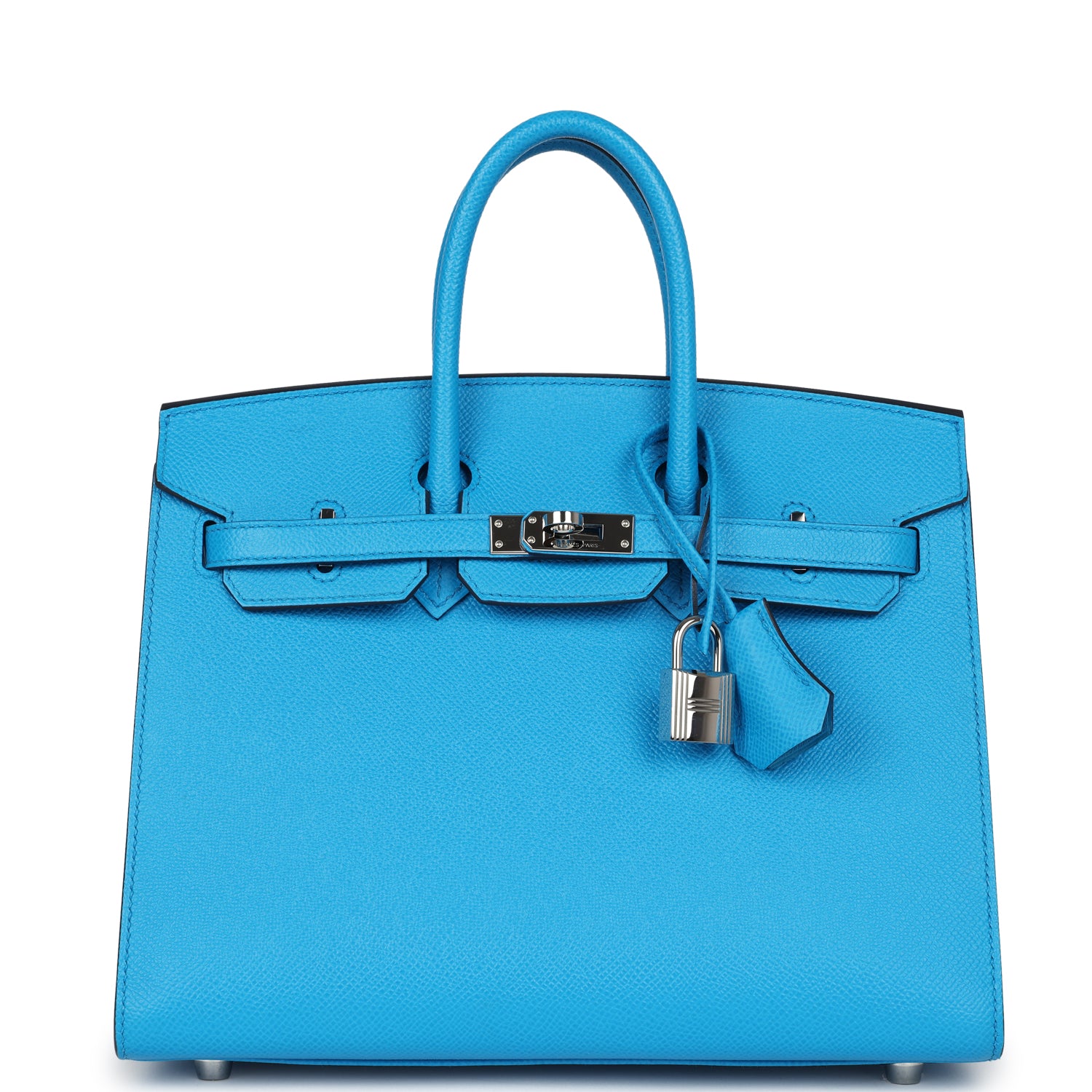 Hermes Birkin Sellier 25 Bleu Frida Epsom Palladium Hardware