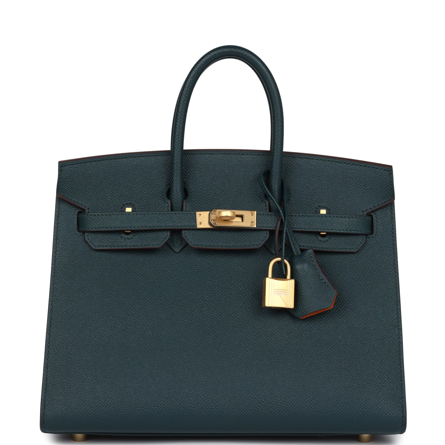 Hermes Special Order (HSS) Birkin Sellier 25 Vert Cypress Verso Epsom Brushed Gold Hardware