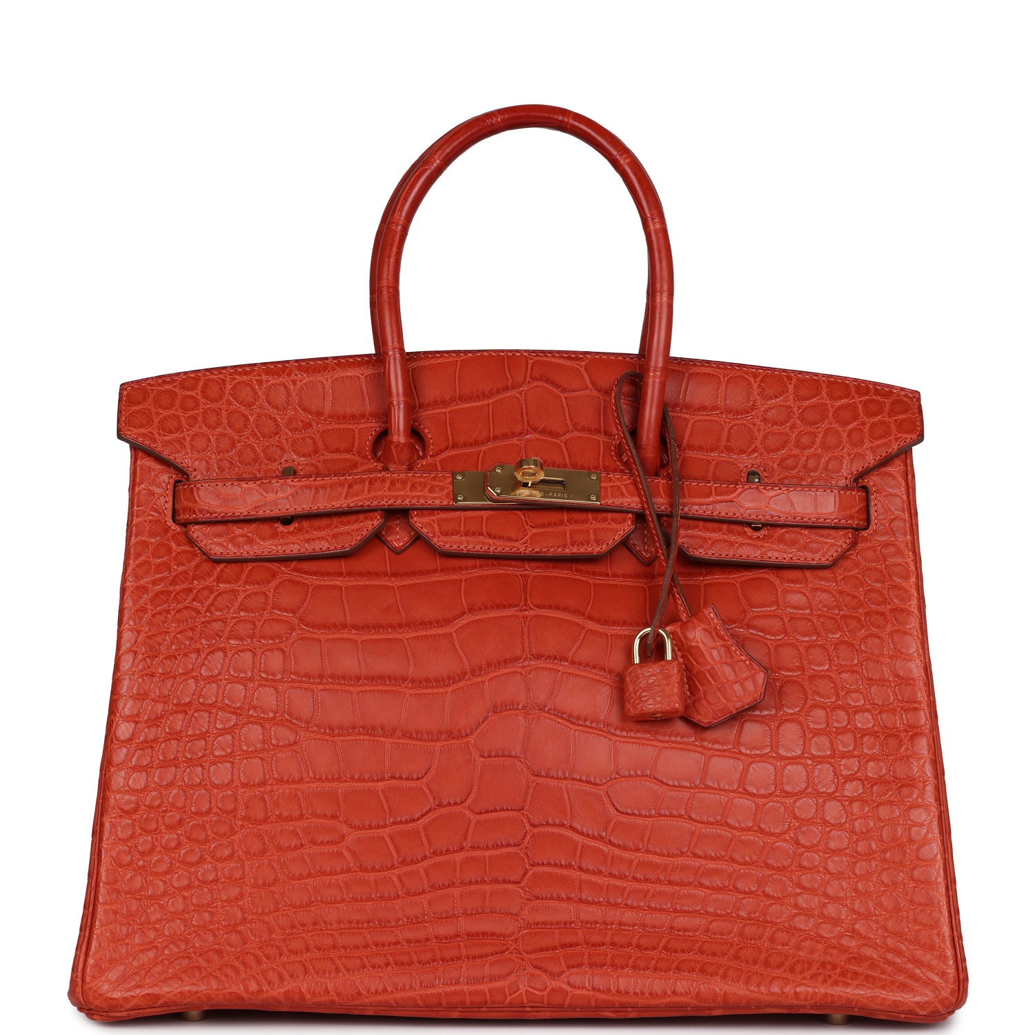 Hermes Birkin 35 Sanguine Matte Alligator Gold Hardware