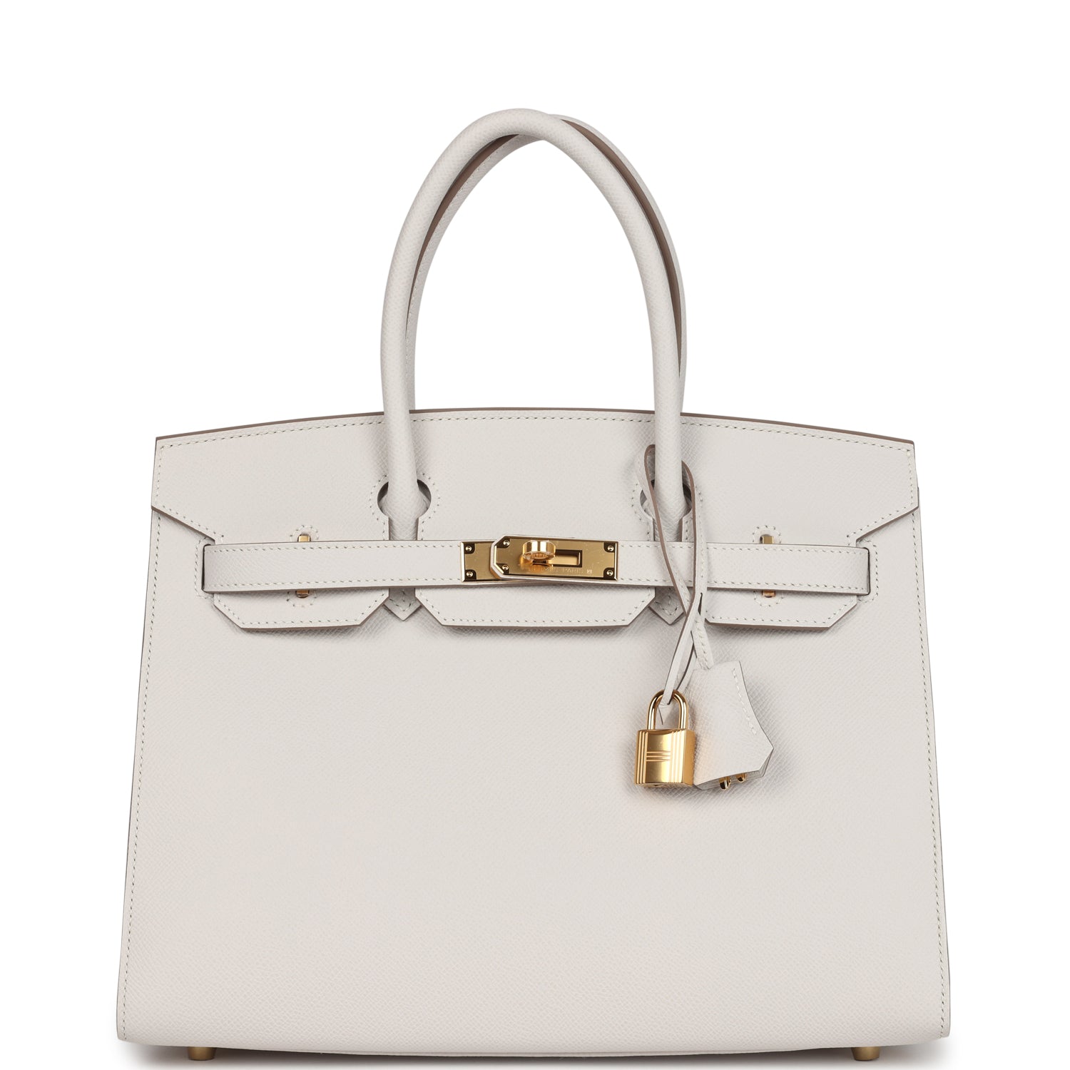 Hermes Birkin Sellier 30 Gris Pale Epsom Gold Hardware