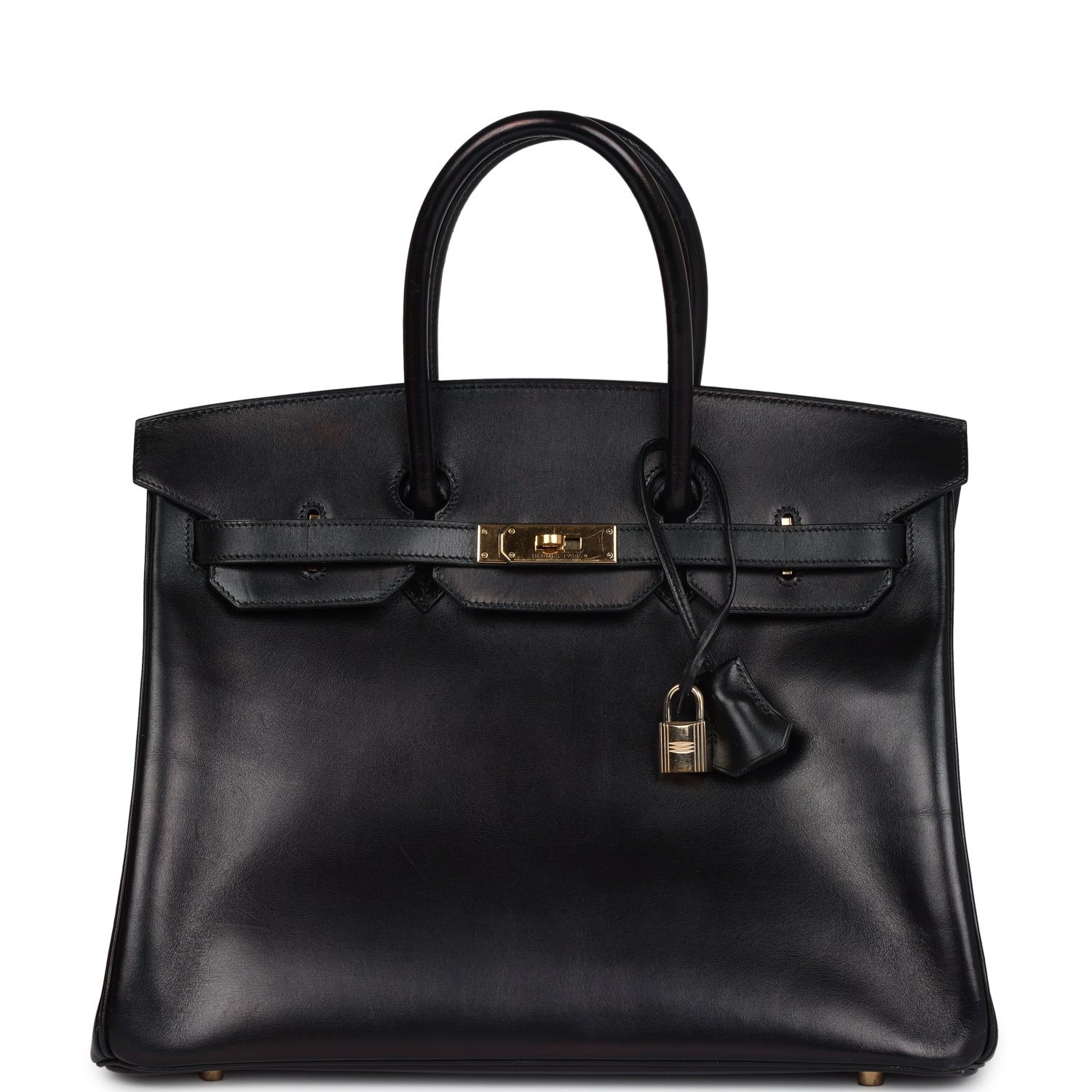 Hermes Birkin 35 Black Box Gold Hardware